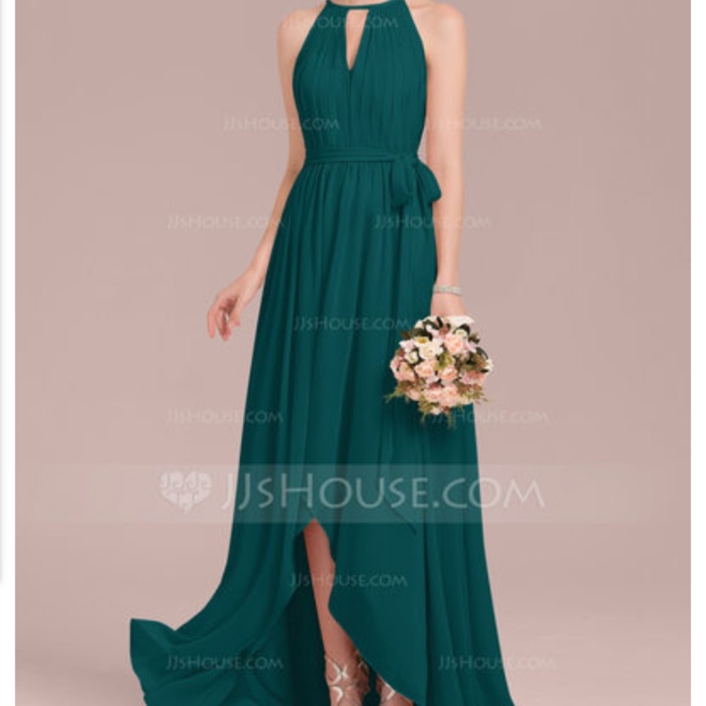 Formal, full length, chiffon dress